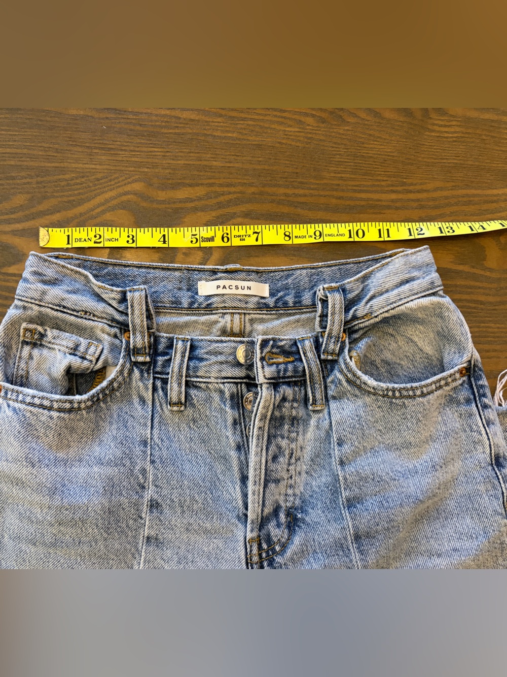 PacSun High Waisted Straight Leg Jeans Raw Hem Light Wash Size 25 - Picture 4 of 8